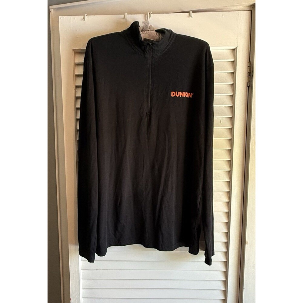 Dunkin' long sleeve employee quarter-zip pullover shirt Large Dunkin' Donut